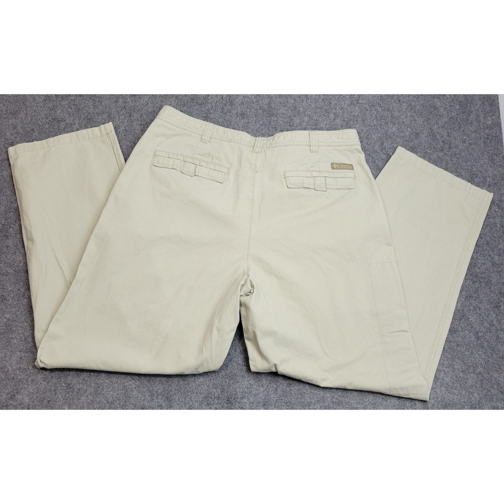 Columbia Pants Mens 38 Beige Straight Leg Pocket Outdoor Hiking Casual Mountain